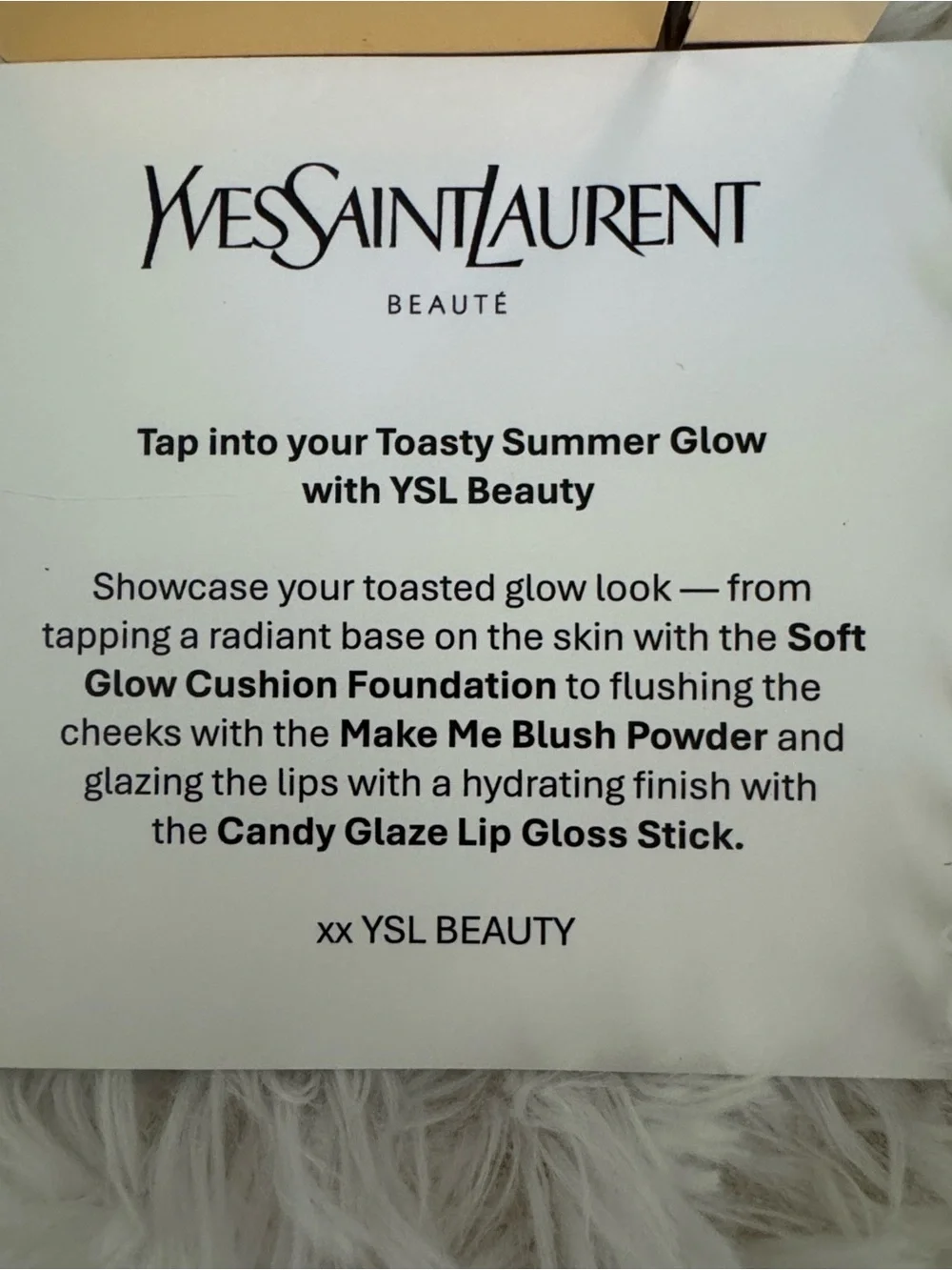YSL 4pc Summer Glow set-cushion foundation, blush, and lip gloss stick bundle